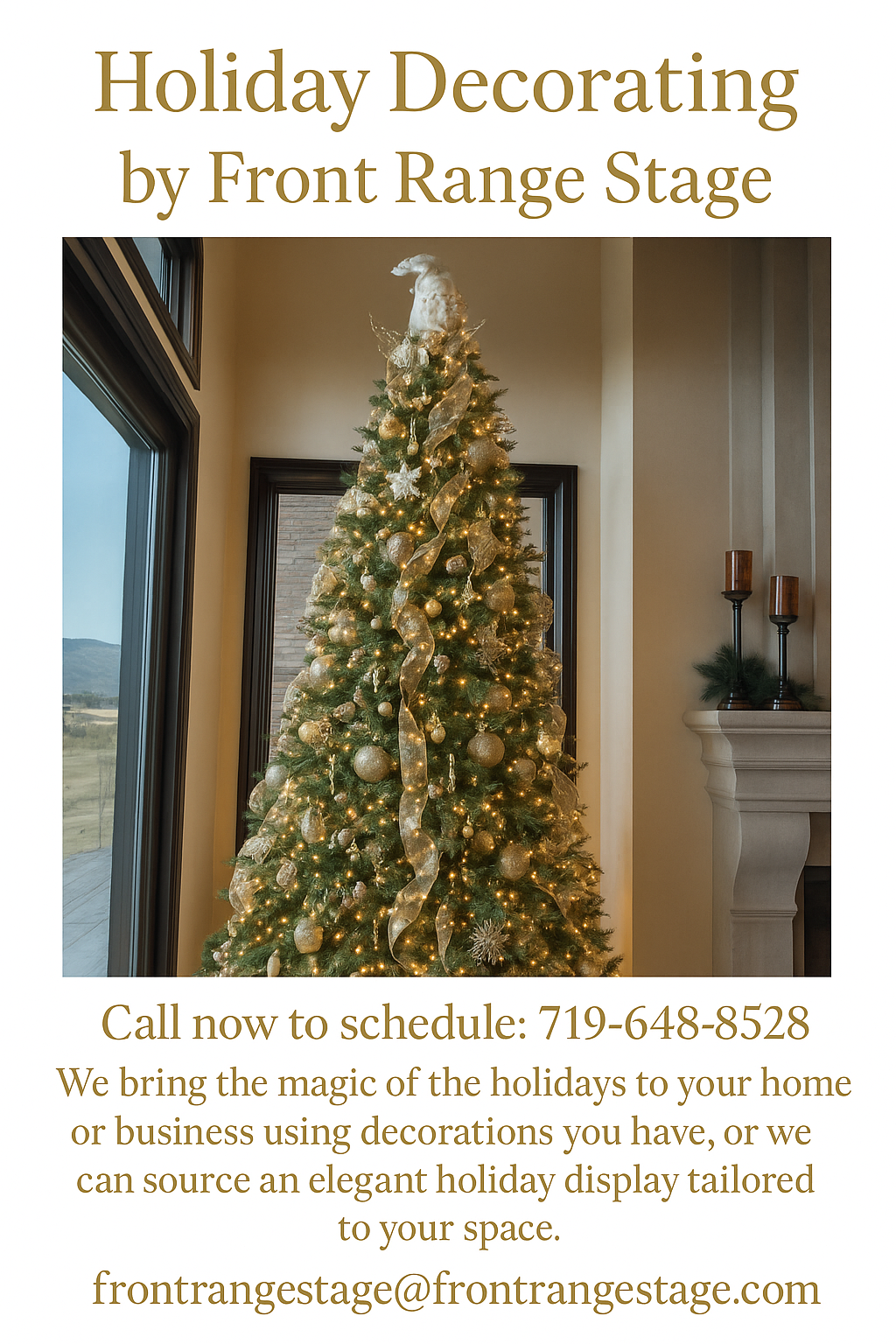 a christmas tree in a room